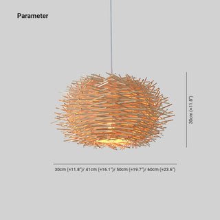 Ozawa Design Fågelbo Trä Rotting Pendellampa Vardagsrum Matsal