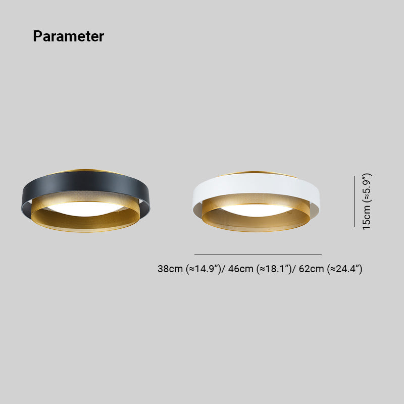 Arisha Modern Ring Metal/ Flush Mount Ceiling Light, White/Black