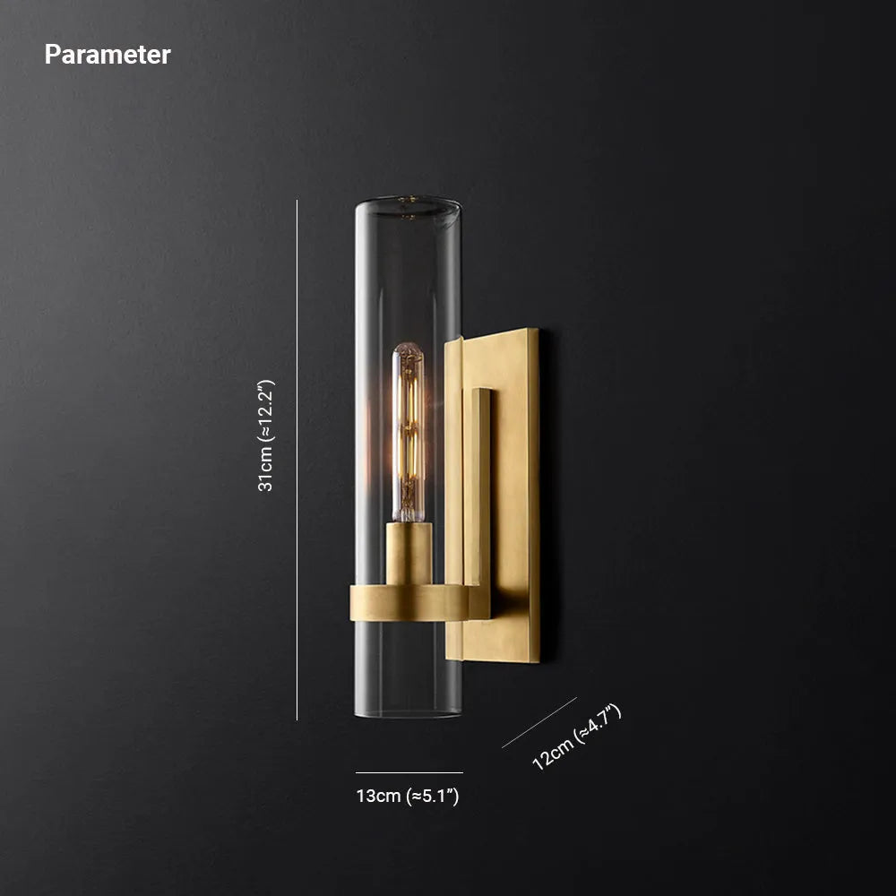 Zenil moderne cylinderformet væglampe i glas