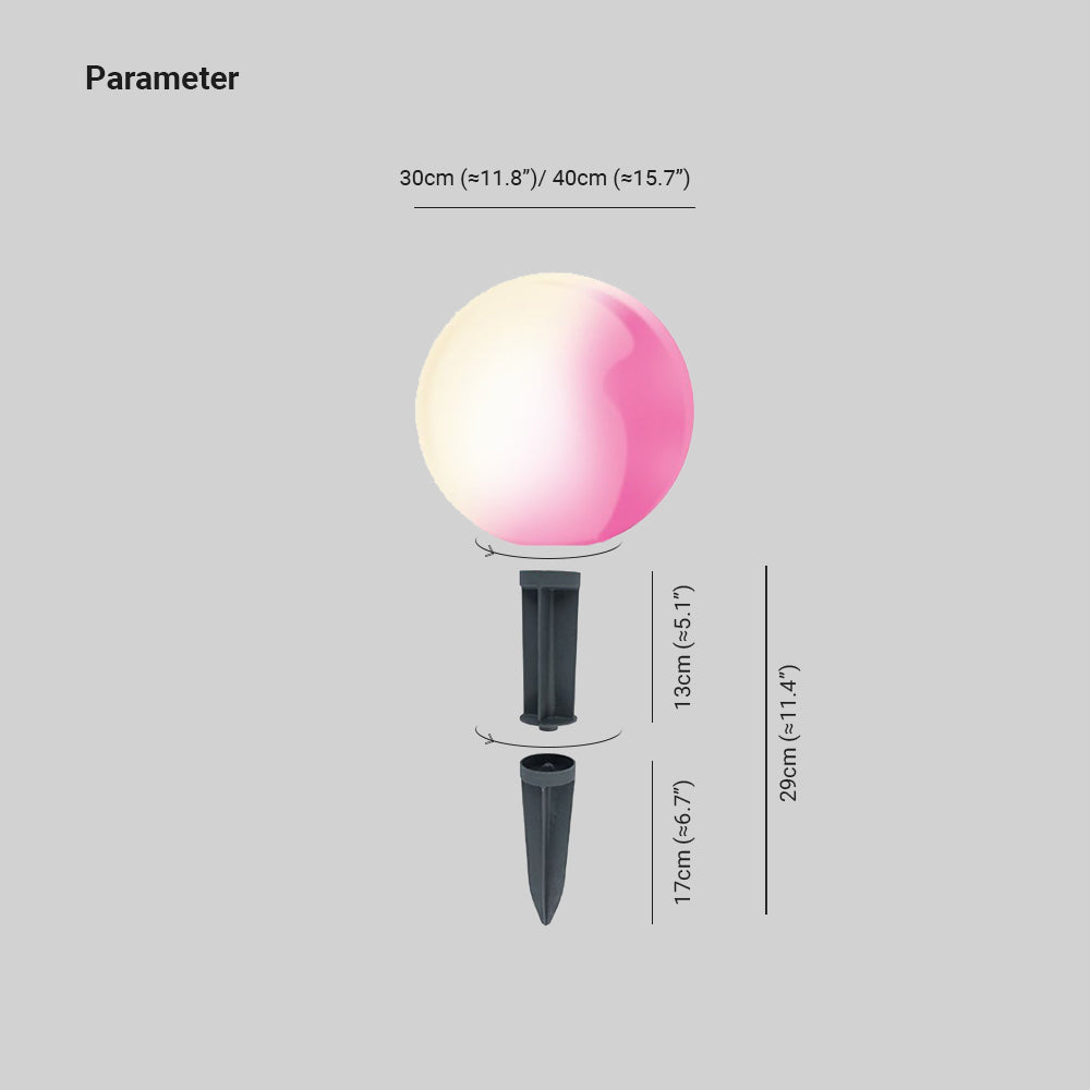 Ray minimalistisk klotformad LED-utomhusbelysning, harts, vit