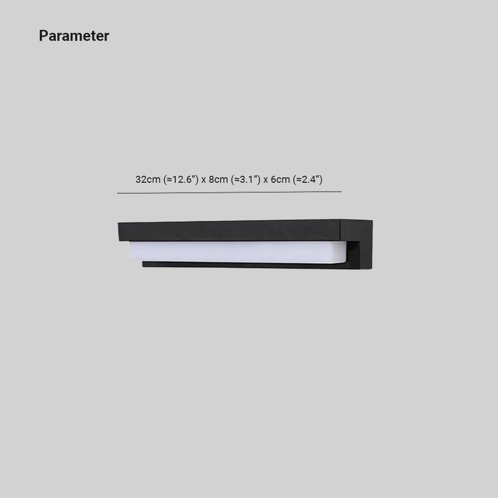Ray minimalistinen lineaarinen aurinkoenergialla toimiva ulkoseinävalaisin, musta
