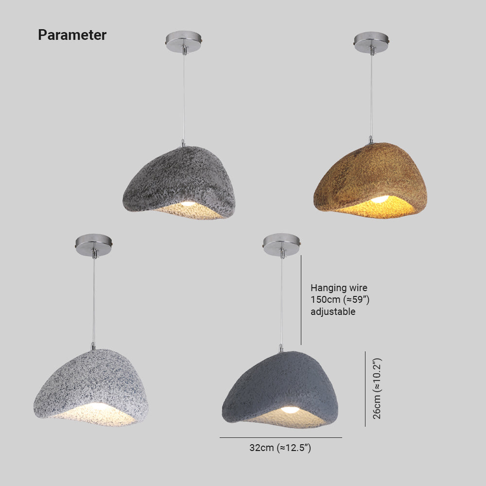Avi wabi-sabi pendellampe i brødform af harpiks, harpiks, 4 farver