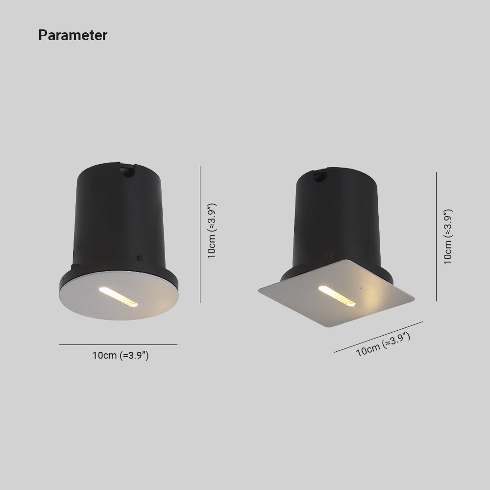 Ray moderne firkantet/rund udendørs terrasse-/trappelampe i metal, sort