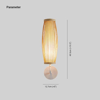 Muto Retro LED Vägglampa Inomhus Brunt Bambu Vardagsrum
