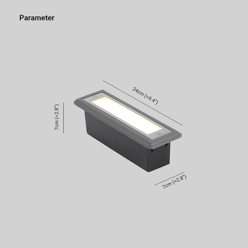 Ray Modern Rectangular Outdoor Deck/Step Light, Black