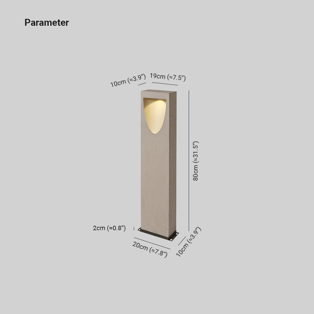 Ray modern utomhusgånglampa i grå sten med reflekterande design