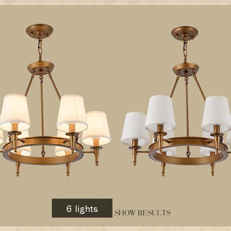 Silva vintage Ring Metal/Fabric Chandelier, Black/Copper
