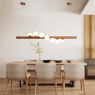 Valentina Modern Design Trä Glas LED Pendellampa Vardagsrum Matsal