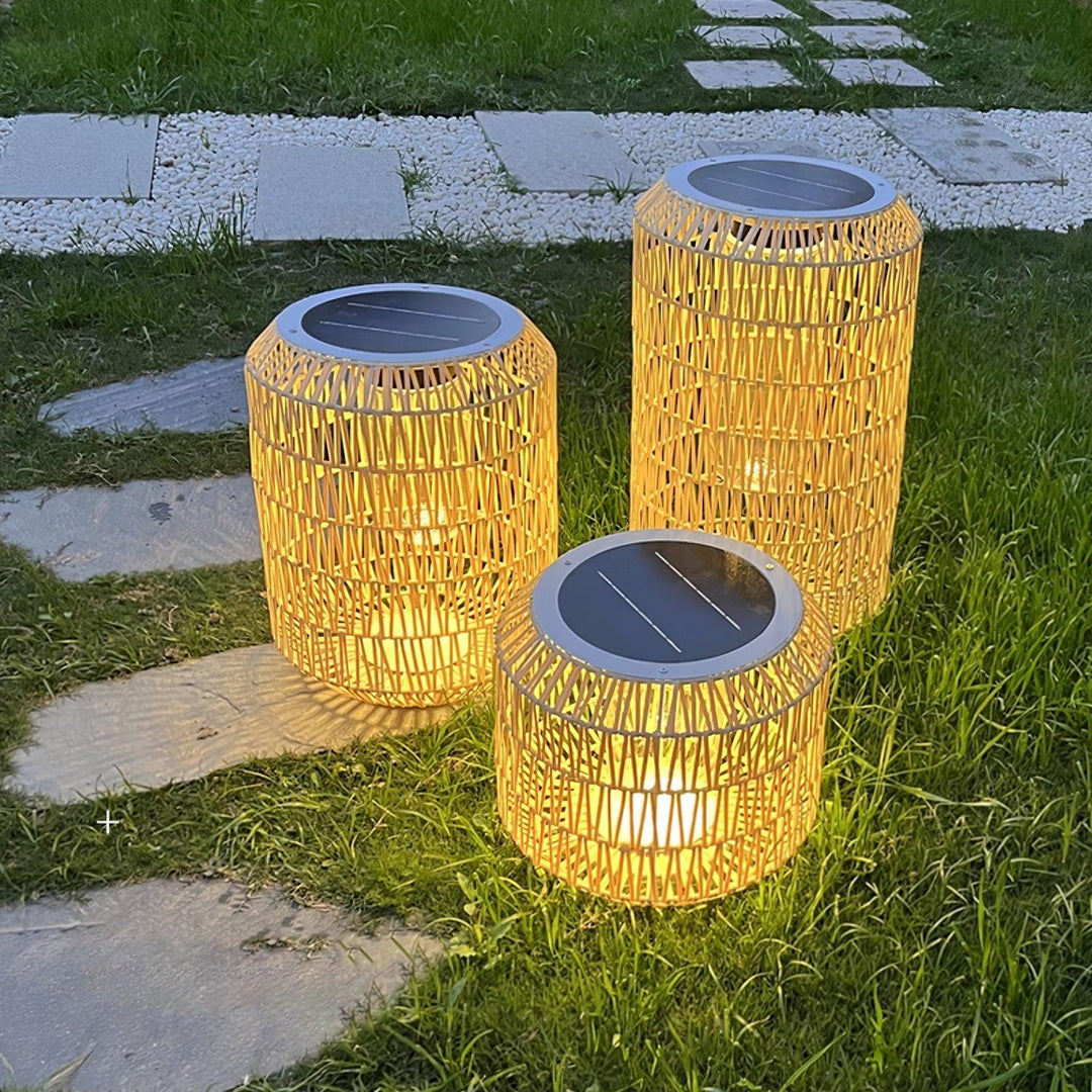 Candeeiro de exterior em rattan entrançado