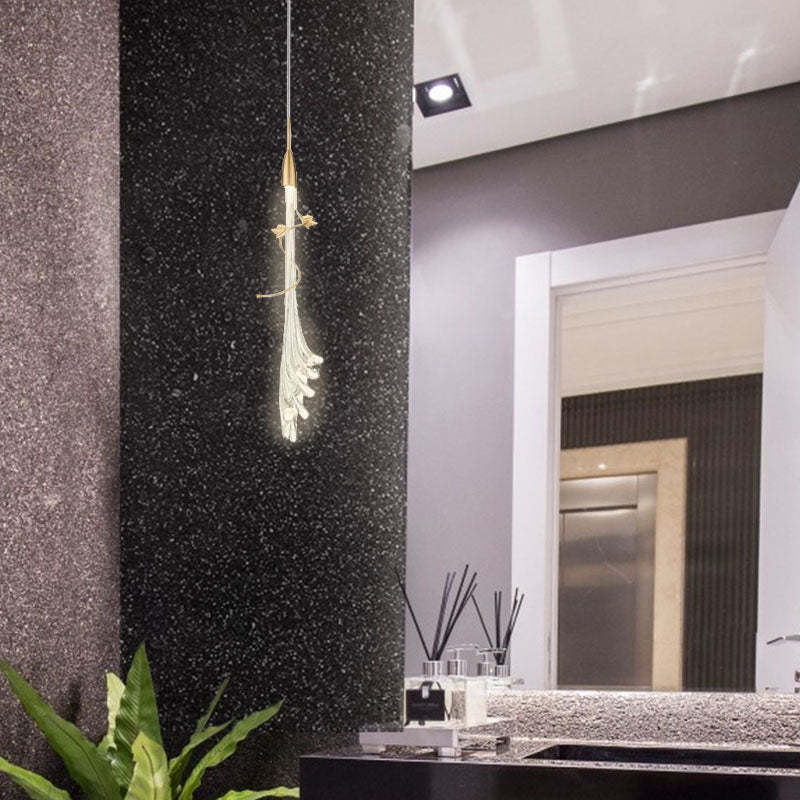 Arisha elegant blommig pendellampa i metall/glas, sovrum