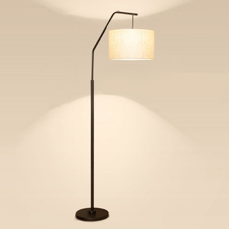 Eryn gulvlampe i cylindrisk form, buet gulvlampe, unik
