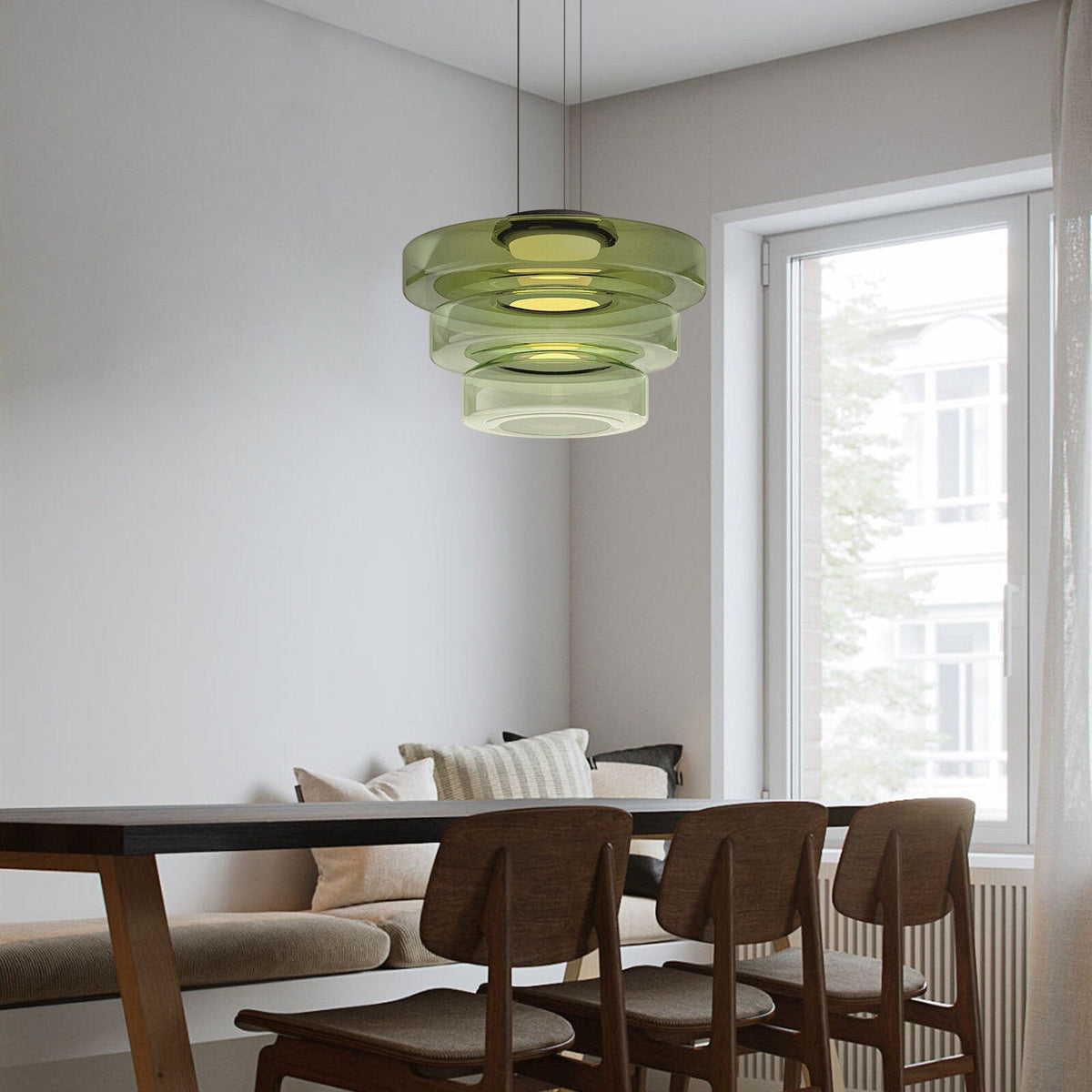 Jojo pendellampa i glas med flerskiktad konstruktion