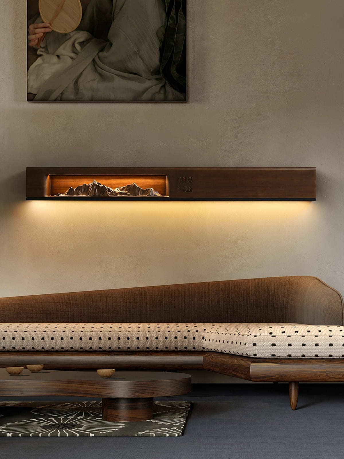 Matthews modern vägglampa i trä