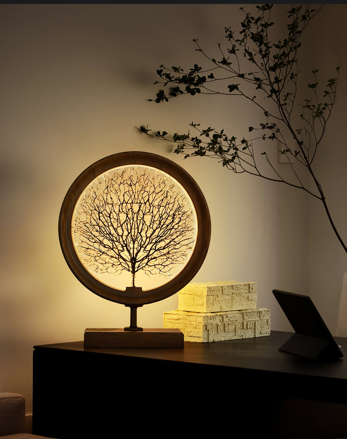Sylalella moderne bordlampe i træ