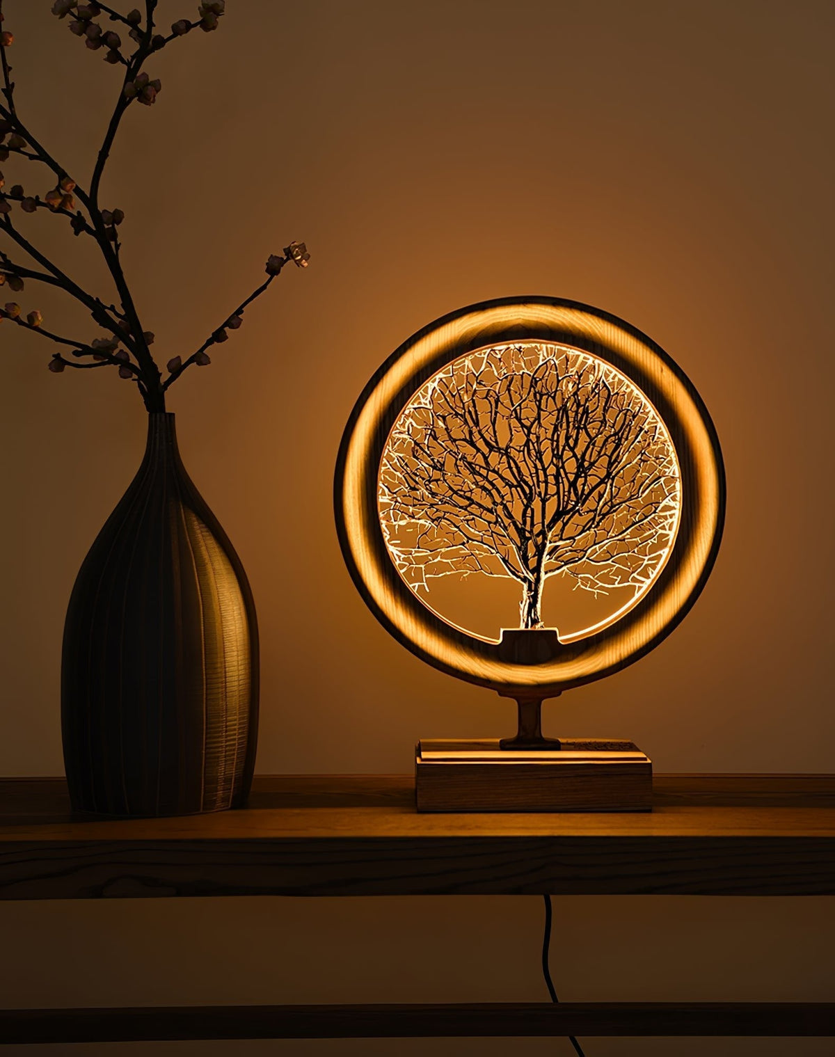 Sylalella moderne bordlampe i træ