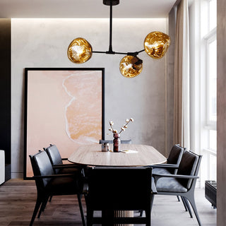 Mirza Modern Pendellampa Klot Design Guld Metall/Akryl Sovrum/Vardagsrum
