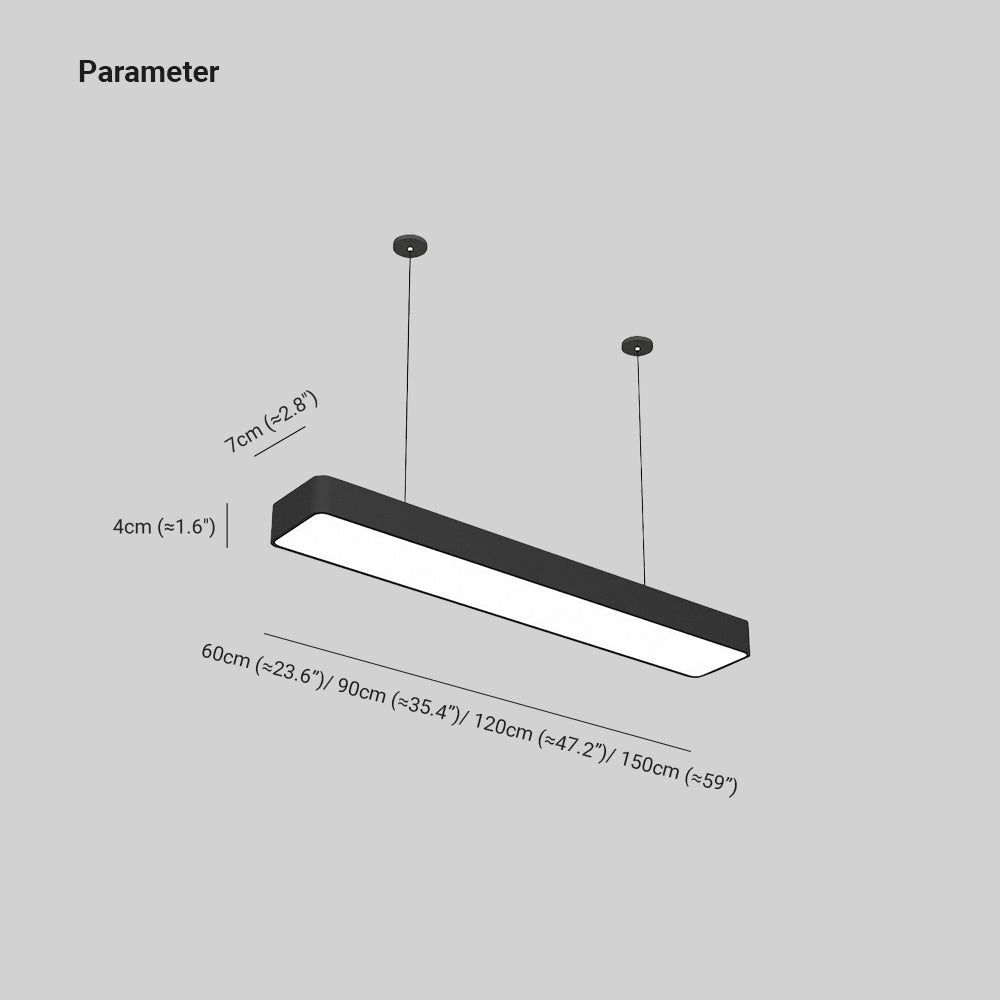 Soreva Pendant Light Minimalist Rectangular LED Black