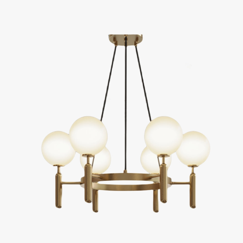 Kristy designad klotformad pendellampa Glas/Metall Guld Vit