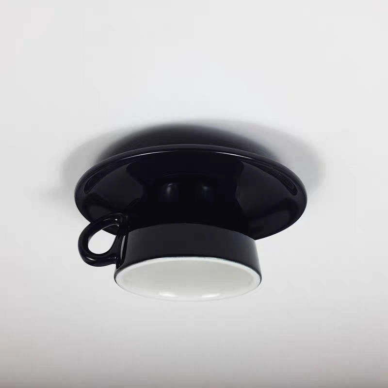 Aria Modern Coffee Cups Ceramic Flush Ceiling Lighting