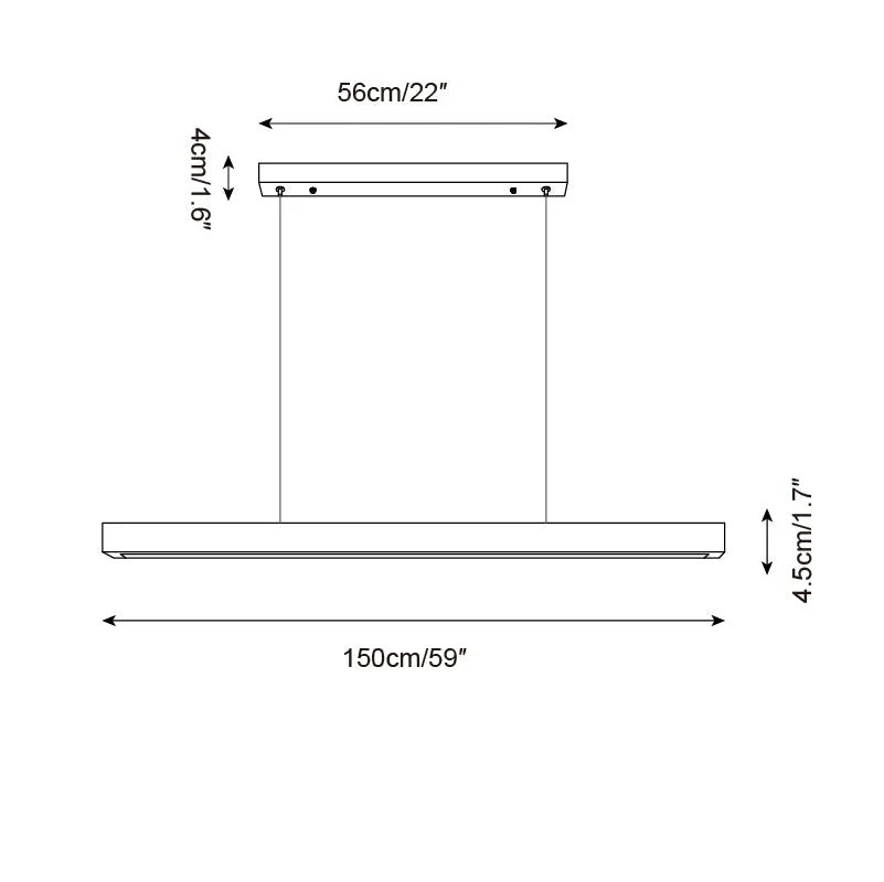 Candeeiro suspenso linear minimalista Lyven em travertino