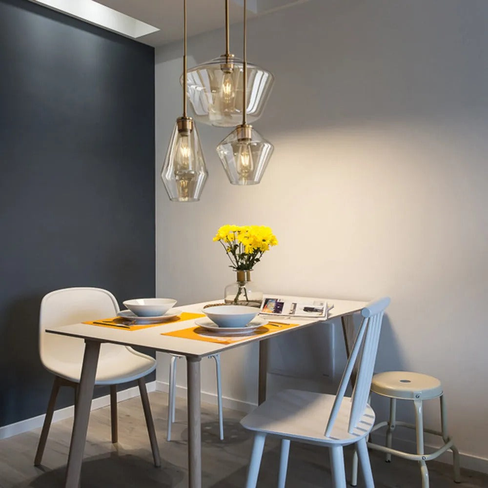 Virelo Pendant Light Glass Clear/Amber Diamond
