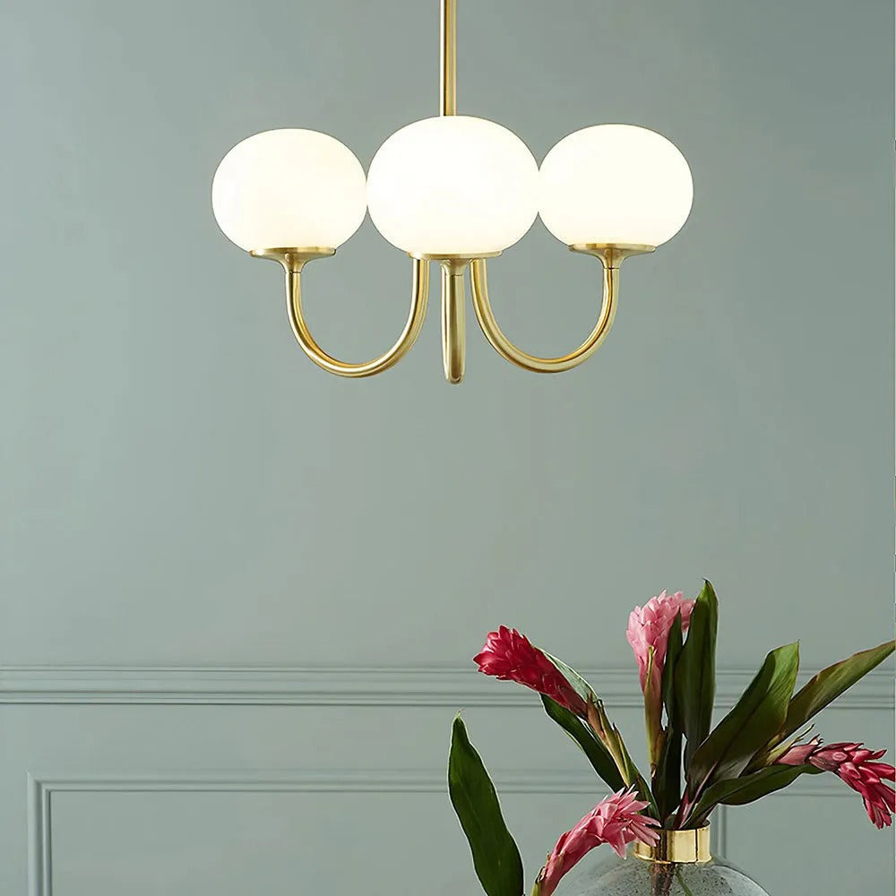 Valentina retro art déco-globkrona, vit/rosa/beige