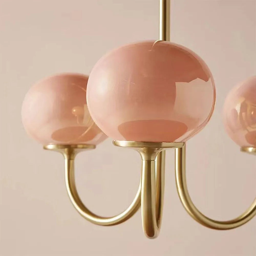 Valentina retro art déco-globkrona, vit/rosa/beige