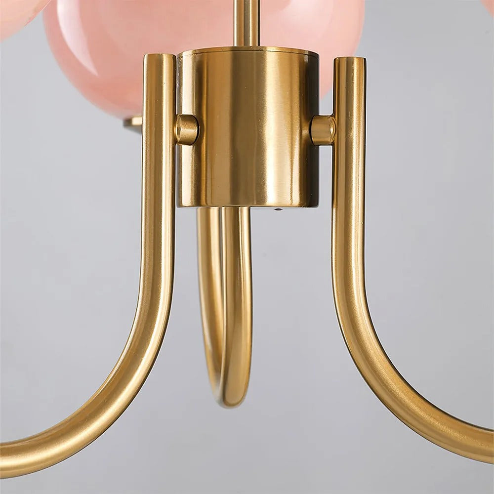 Valentina retro art déco-globkrona, vit/rosa/beige