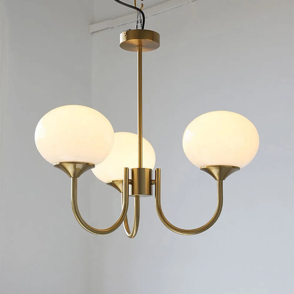 Valentina retro art déco-globkrona, vit/rosa/beige