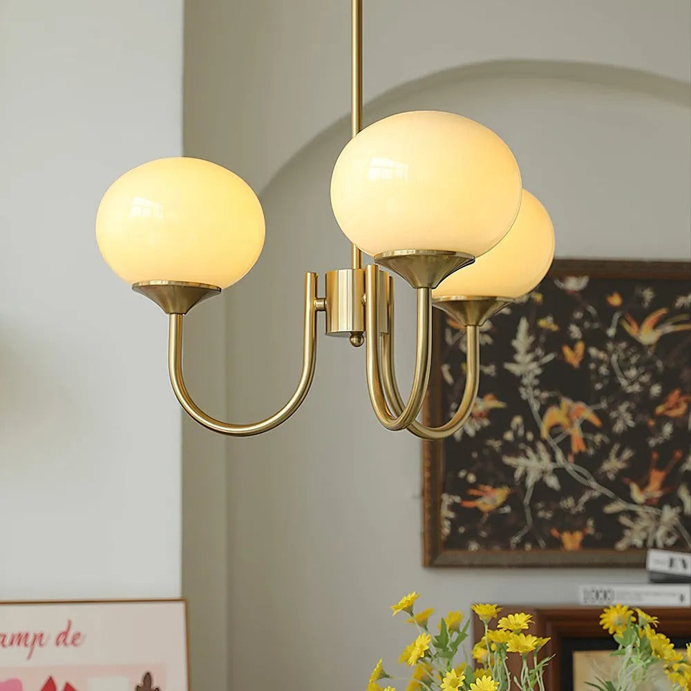 Valentina retro art déco-globkrona, vit/rosa/beige