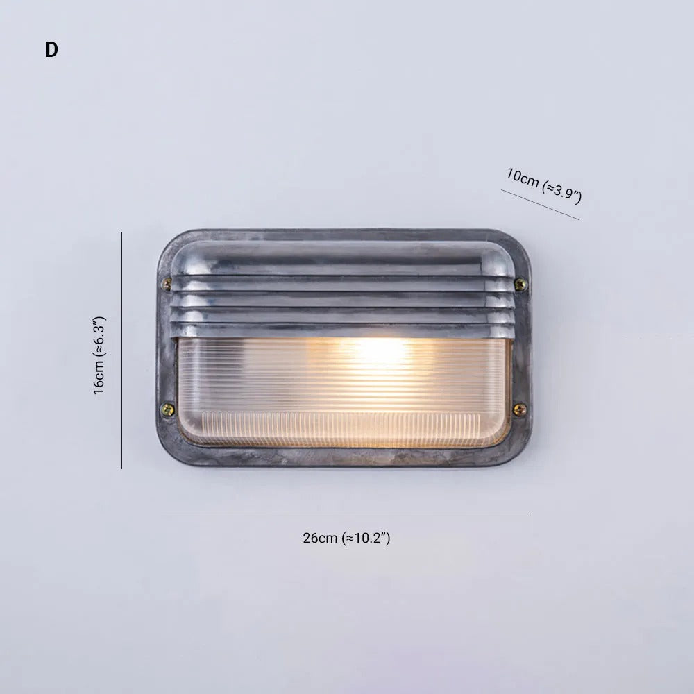 Wyre-geometrinen moderni metallinen ja lasinen ulkoseinävalaisin
