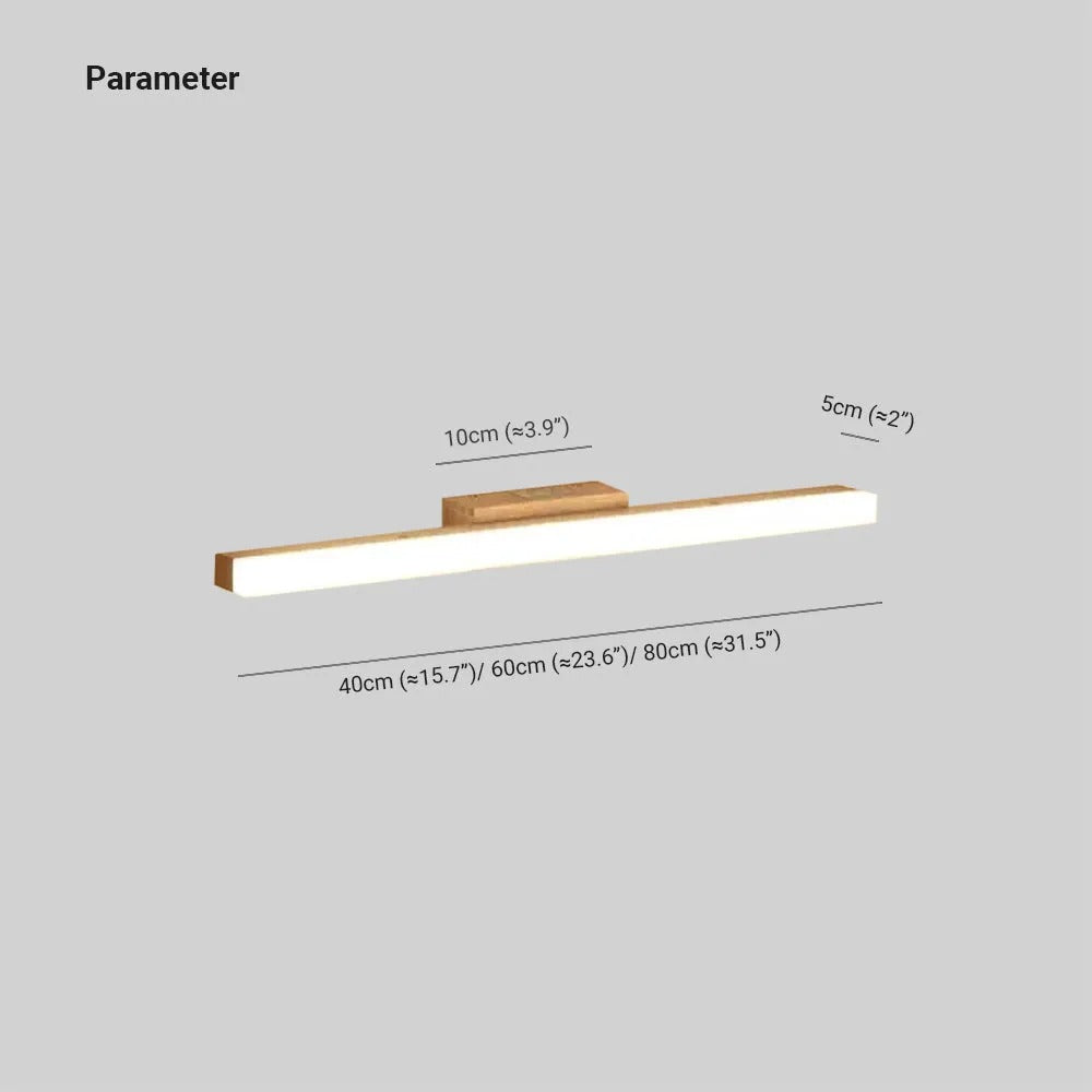 Arisha modern minimalistisk linjär vägglampa i trä, trä/valnöt