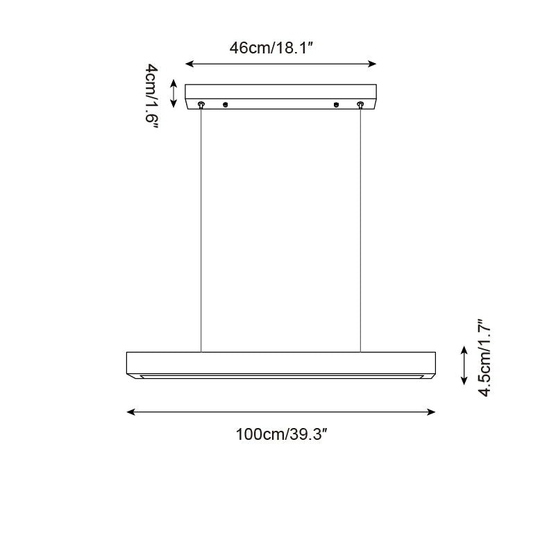 Candeeiro suspenso linear minimalista Lyven em travertino
