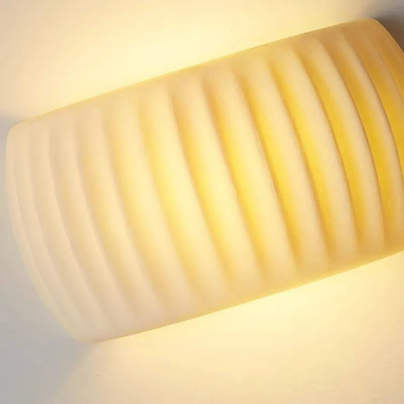 Aria moderne LED-indendørs væglampe i orange og grøn resin til soveværelse