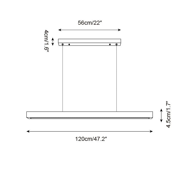 Candeeiro suspenso linear minimalista Lyven em travertino