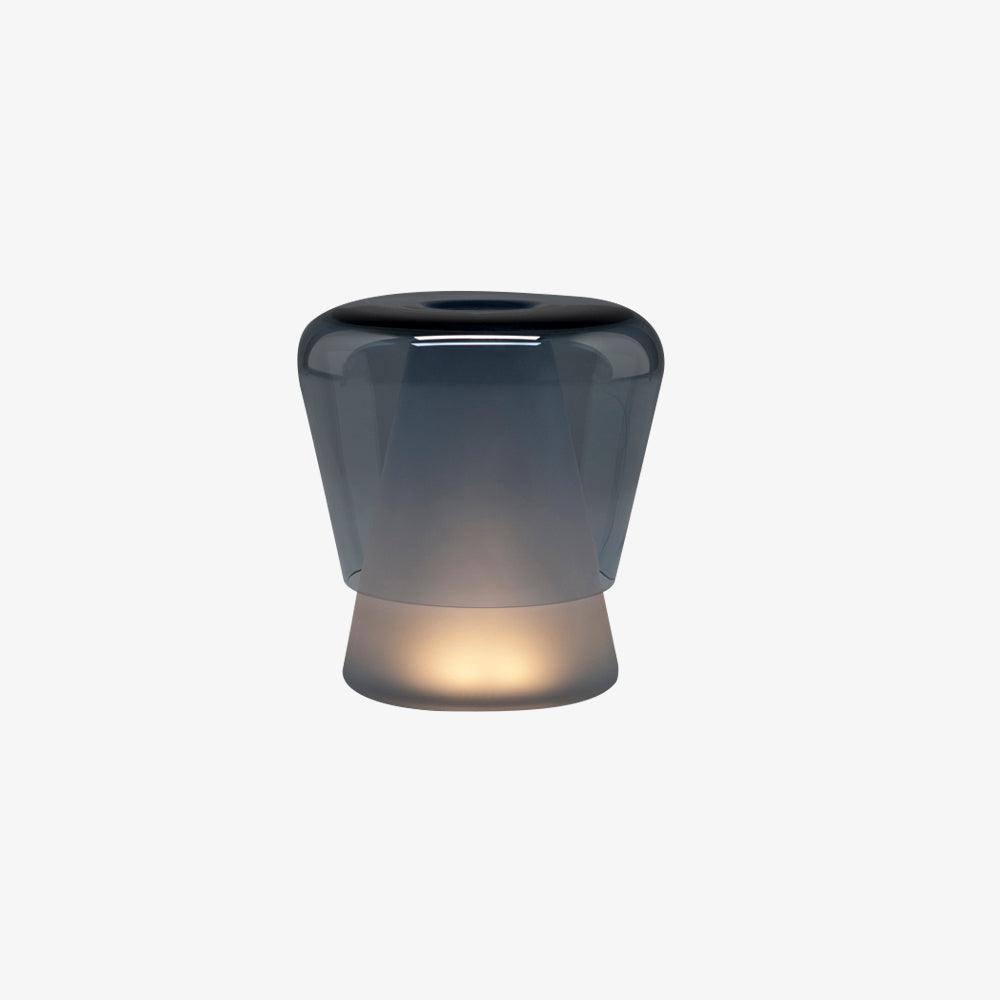 Aurnoril bordlampe i røgfarvet glas