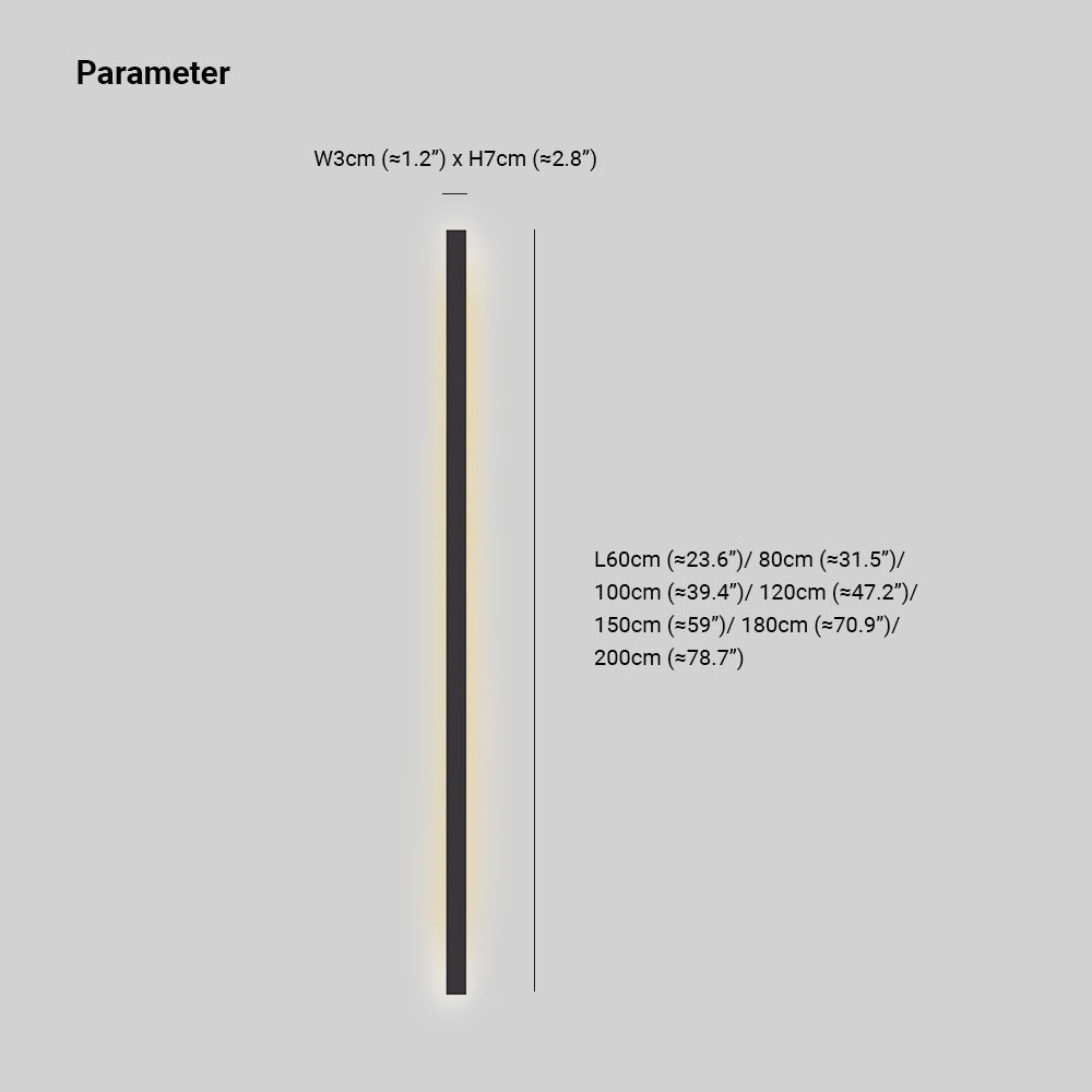 Evoa Modern Slim Linear Black LED Wall Lamp