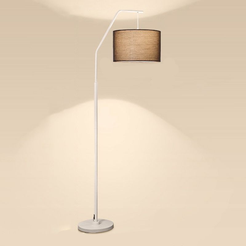 Eryn gulvlampe i cylindrisk form, buet gulvlampe, unik