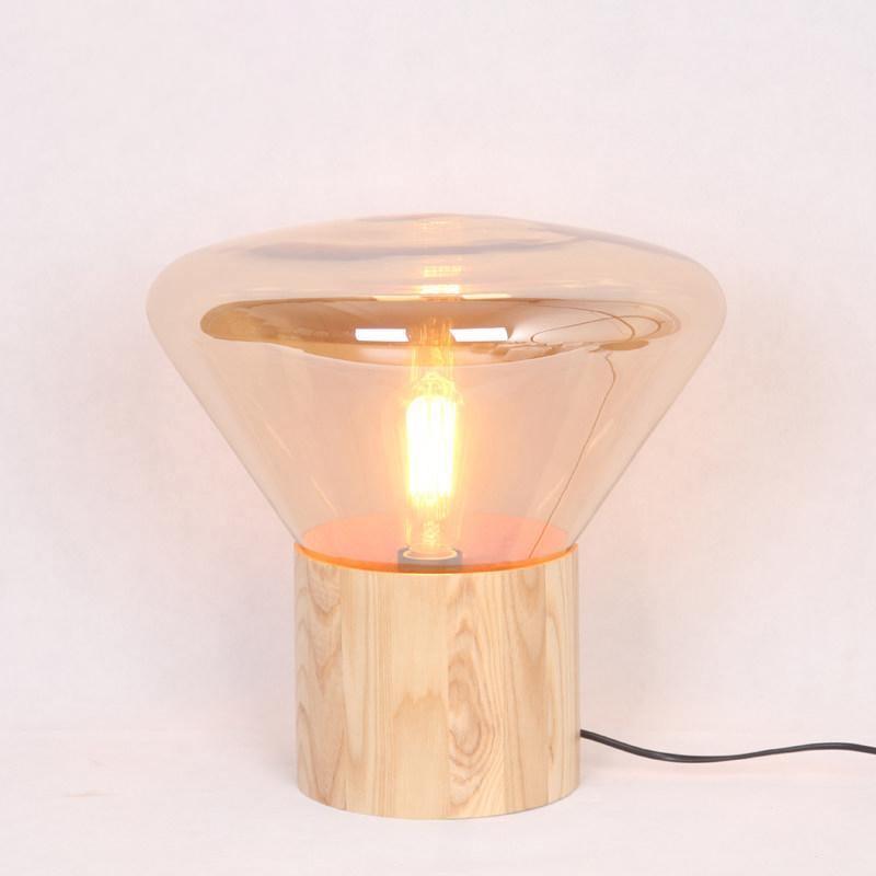 Candeeiro de mesa minimalista em madeira Sylirella