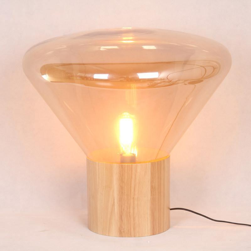Candeeiro de mesa minimalista em madeira Sylirella