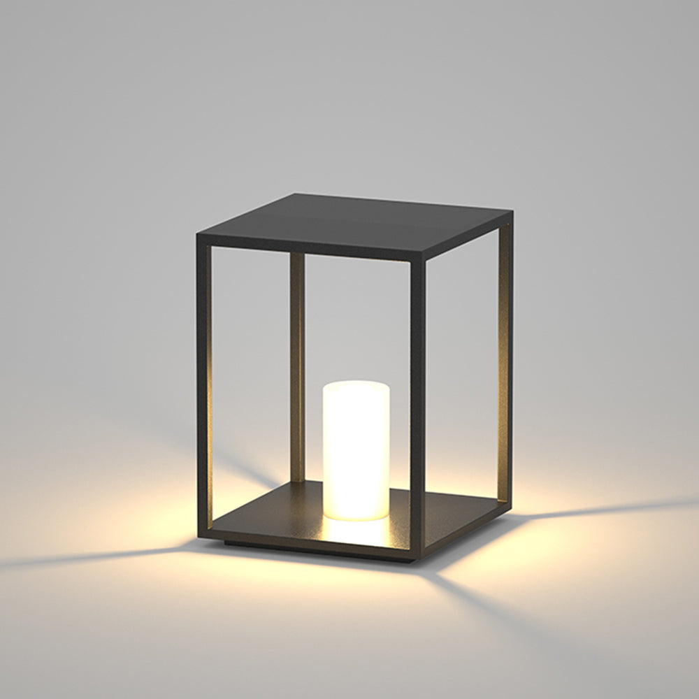 Ray minimalistisk rektangulær solcelledrevet udendørs jordlampe i metal
