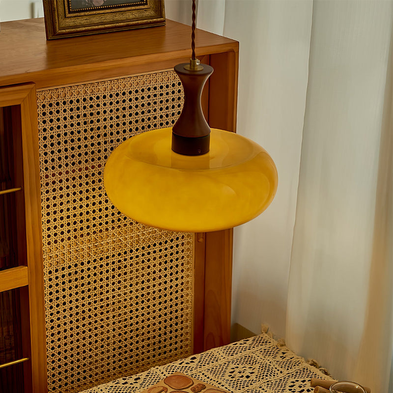 Arisha vintage LED-pendellampe i glas til stue