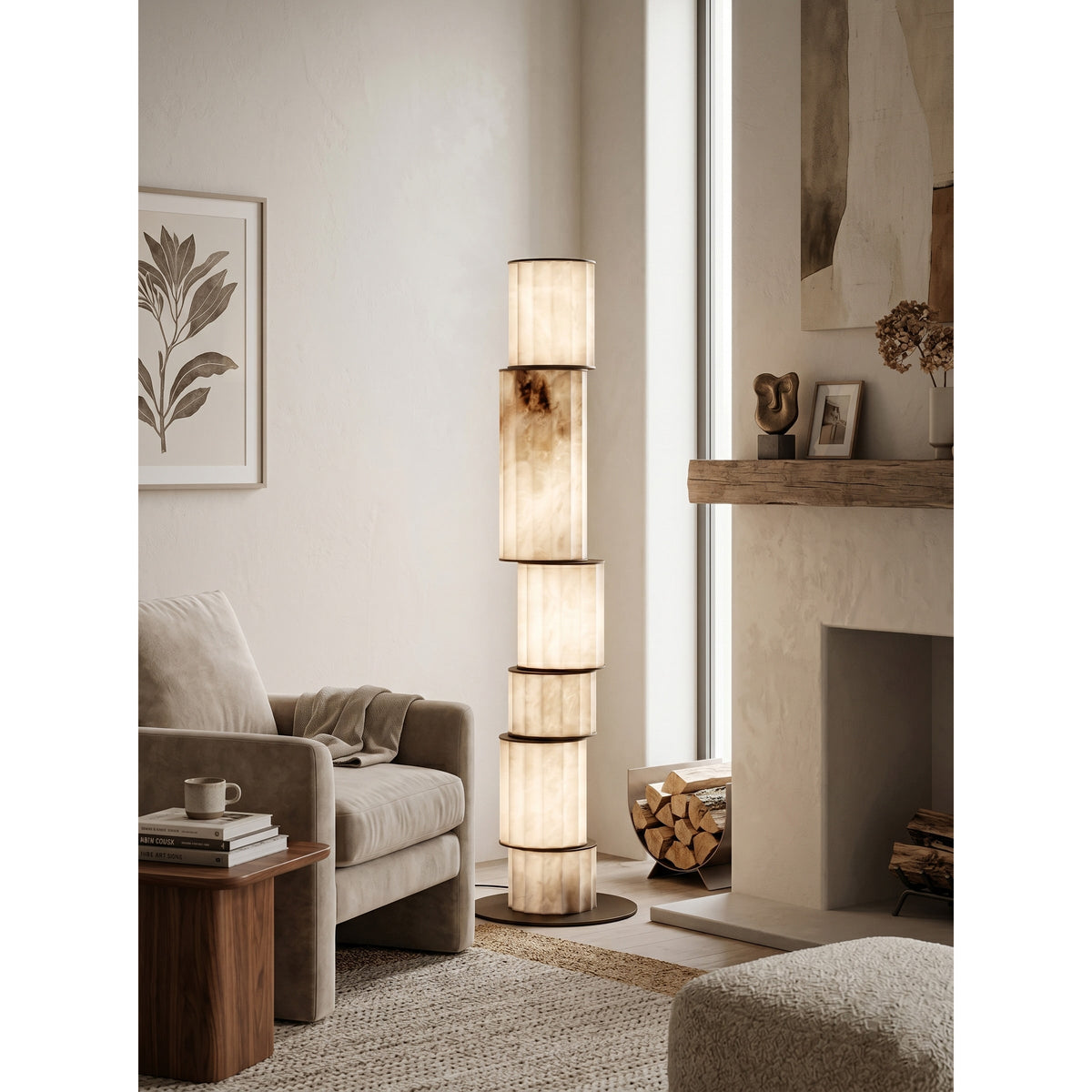 Durell-alabastergulvlampe