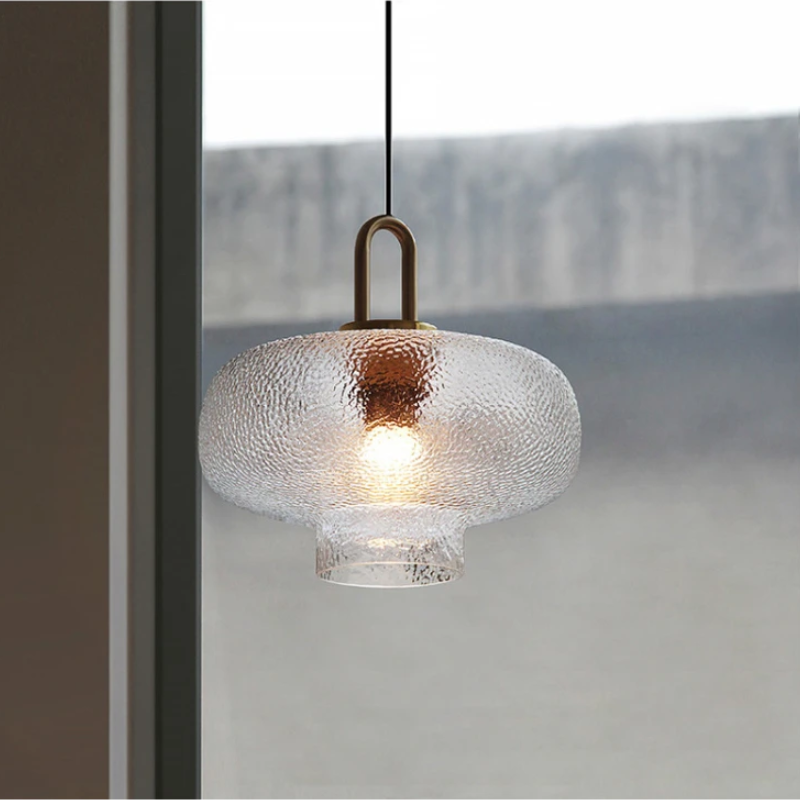 Valentina minimalistisk blåst pendellampa i frostat klart glas