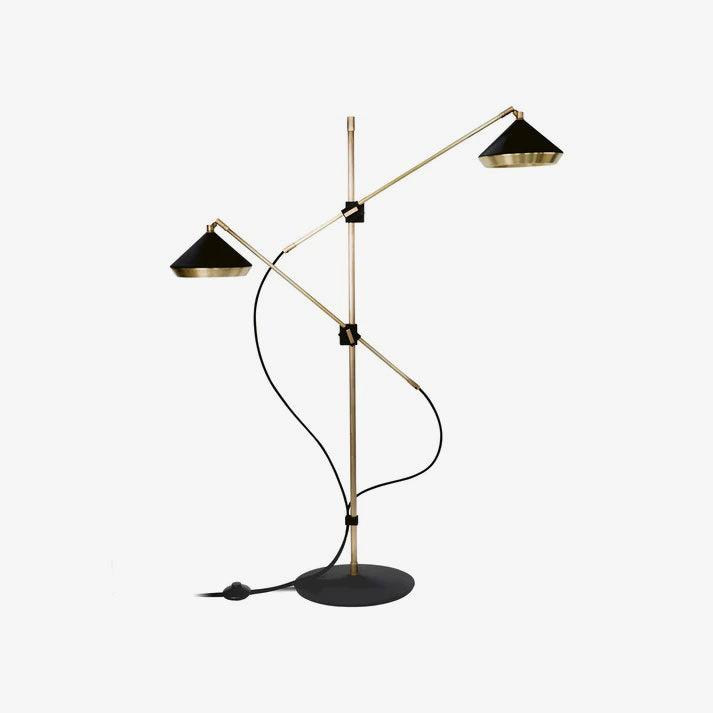 Mylirir art deco-gulvlampe i messing