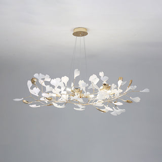 Olivia Modern Ginkgo Blad Metall Keramisk LED Ljuskronor Matsal Vardagsrum Sovrum