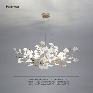 Olivia Modern Ginkgo Blad Metall Keramisk LED Ljuskronor Matsal Vardagsrum Sovrum