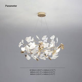 Olivia Modern Ginkgo Blad Metall Keramisk LED Ljuskronor Matsal Vardagsrum Sovrum