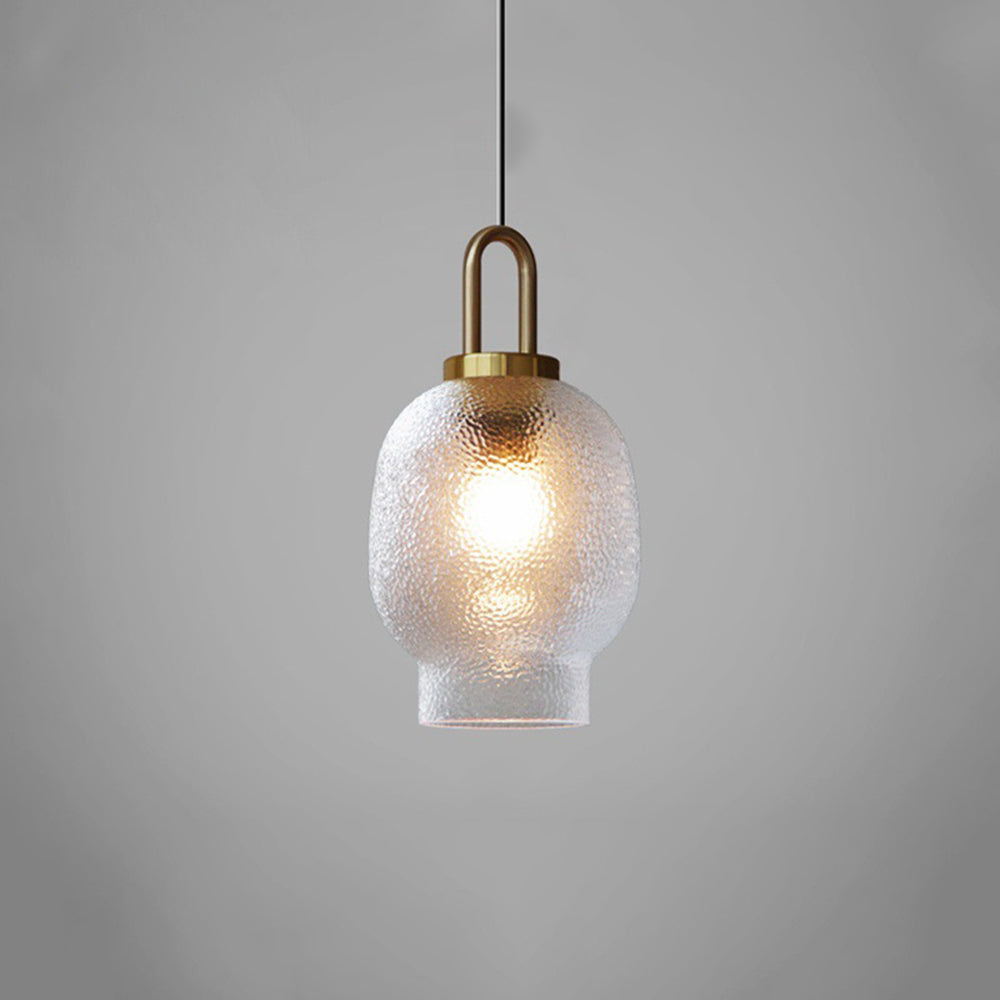 Valentina minimalistisk blåst pendellampa i frostat klart glas