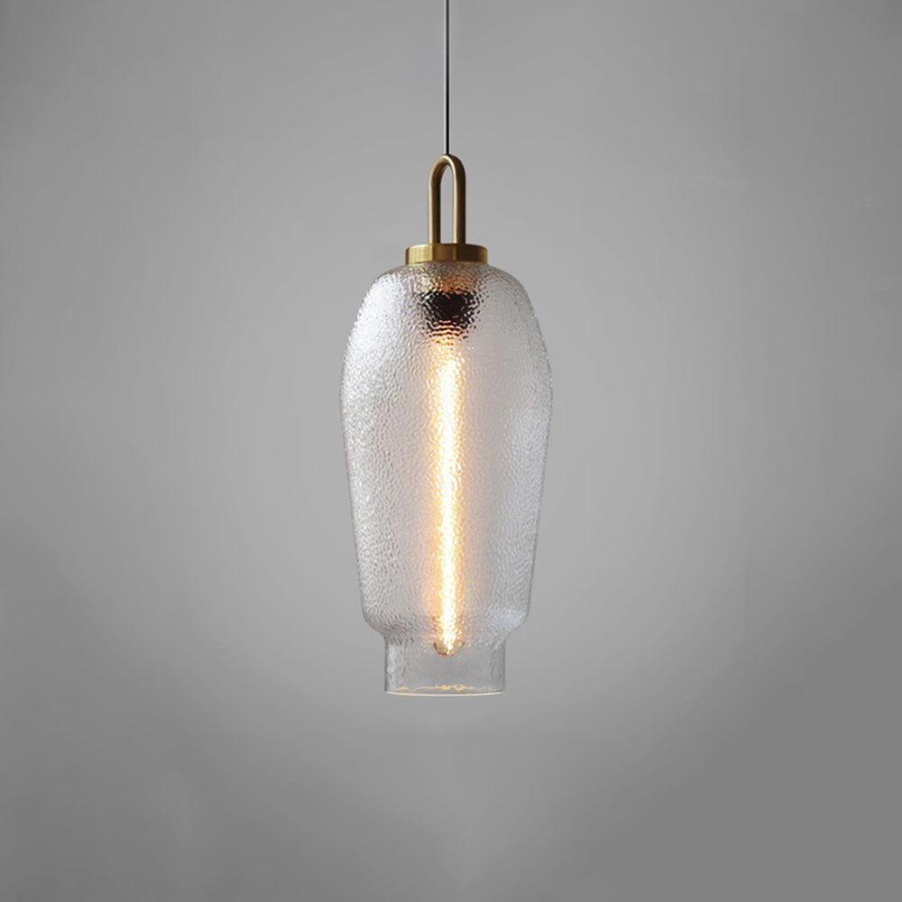 Valentina minimalistisk blåst pendellampa i frostat klart glas